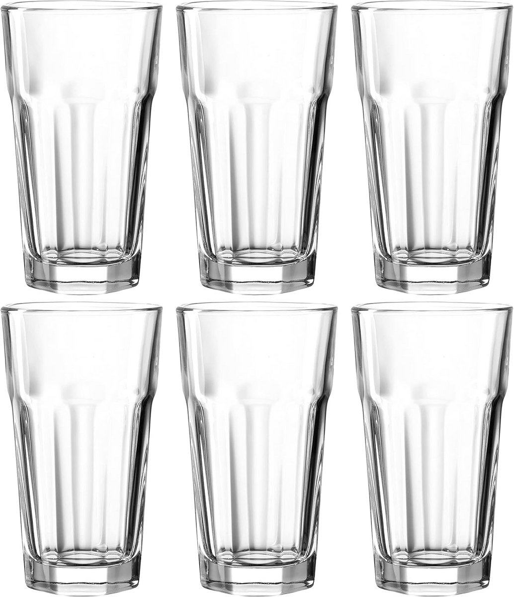 Set van 6 Longdrinkglazen - Stevig en Stijlvol Tumbler Glas