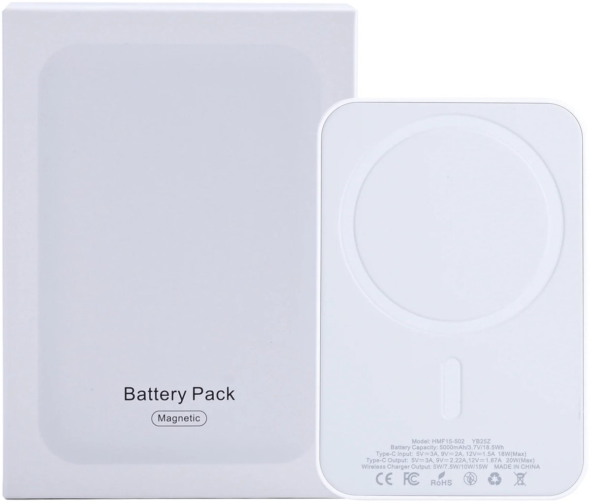 QC-Centre MagSafe Powerbank voor iPhone 12-17 met Type-C 15W - QC-Centre - €25,06