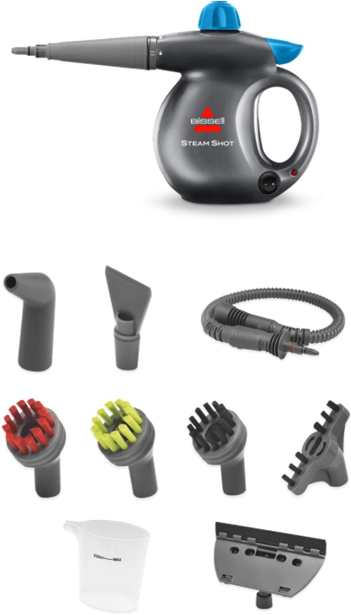 BISSELL Steam Shot Handstoomreiniger - Stoomreiniger voor Keuken, Badkamer & Voegen - Krachtige 1050W Stoomreiniger - Chemievrije Reiniging met Stoom - Multi Oppervlak Reiniger - 4267N