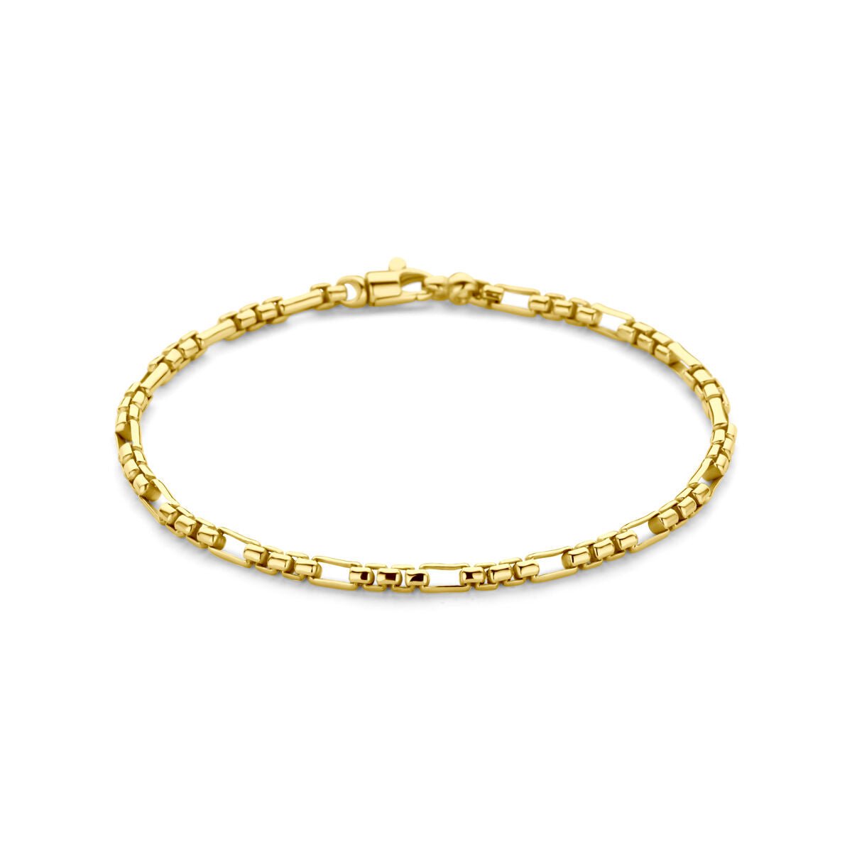 Silgold (geel met zilverkern) armband massief 3,0 mm 19 cm - 5000309