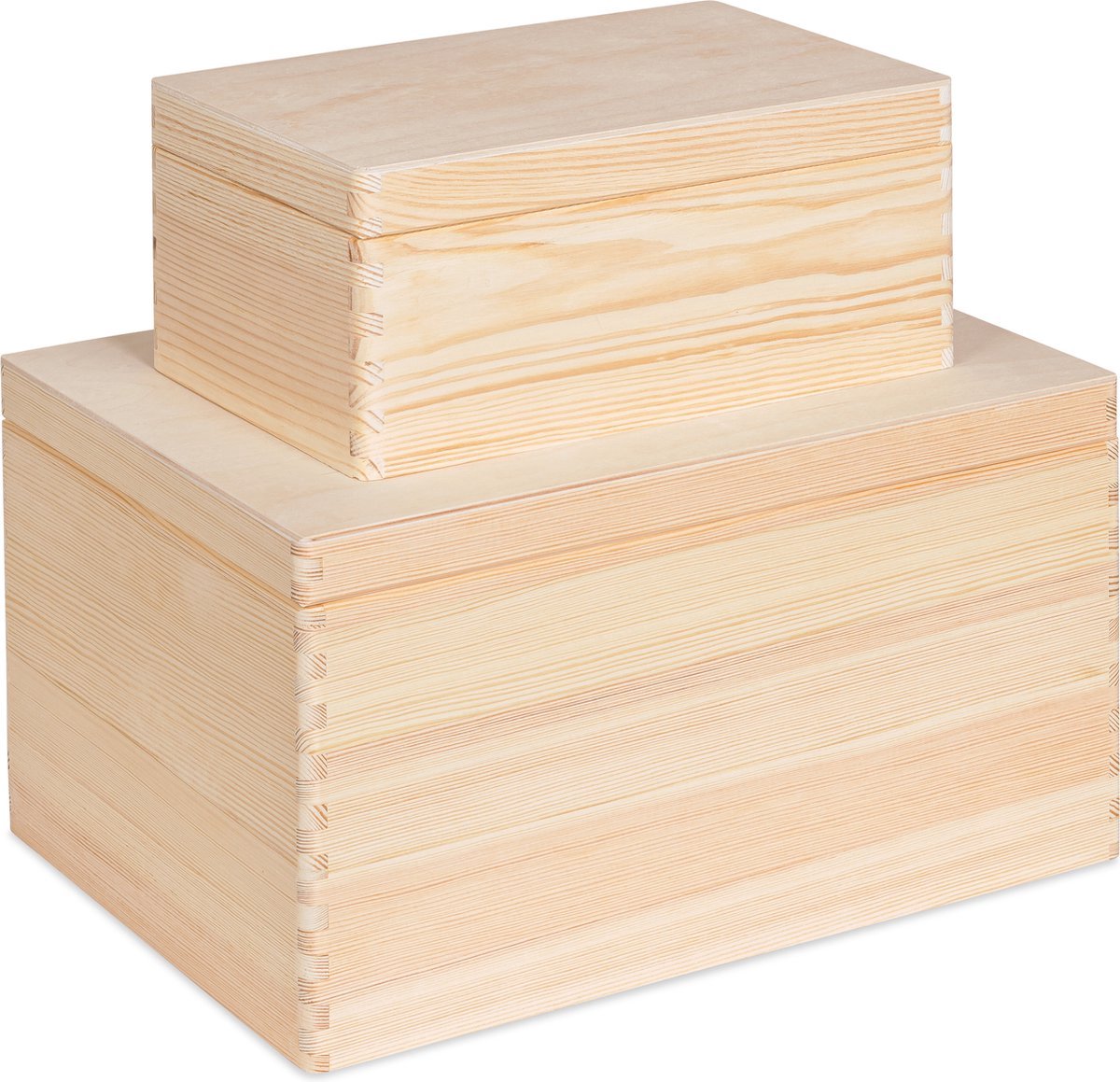 Haudt® Houten kisten set EVA naturel - 2 x kist -Mini en Maxi - opbergkist - cadeau kist
