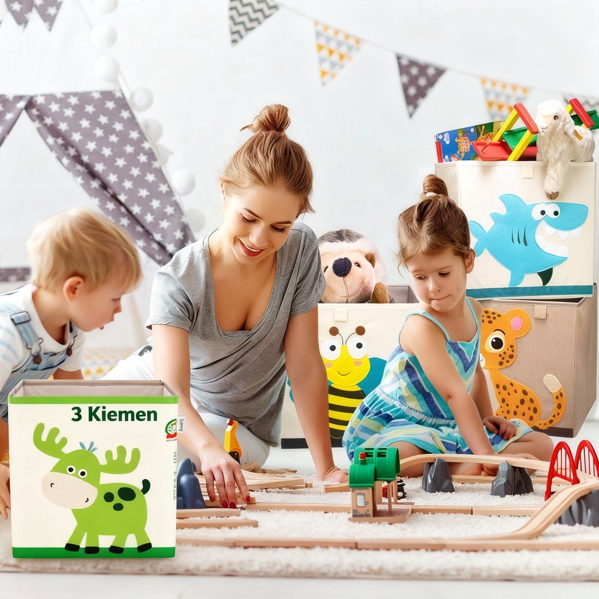 Opbergdoos van stof voor kinderen "hert", compatibel met Ikea Kallax Lifeney