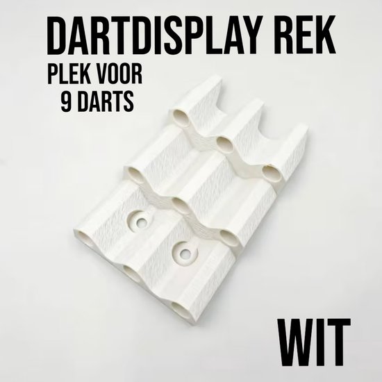 Wandmontage Dart Displayrek voor 9 Darts - Ruimtebesparende Dartpijlen Houder - Wit - 6.5 x 10,5cm van Merkloos — afbeelding 4