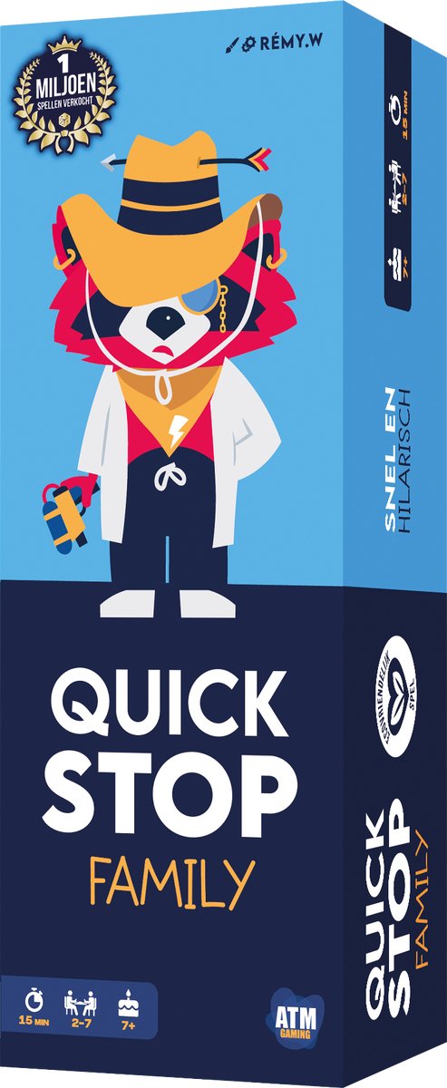 Quickstop Family - ATM Gaming – Kaartspel voor gezin & kinderen – Familiespel met letters en categorieën – 2-7 spelers – vanaf 8 jaar — afbeelding 2