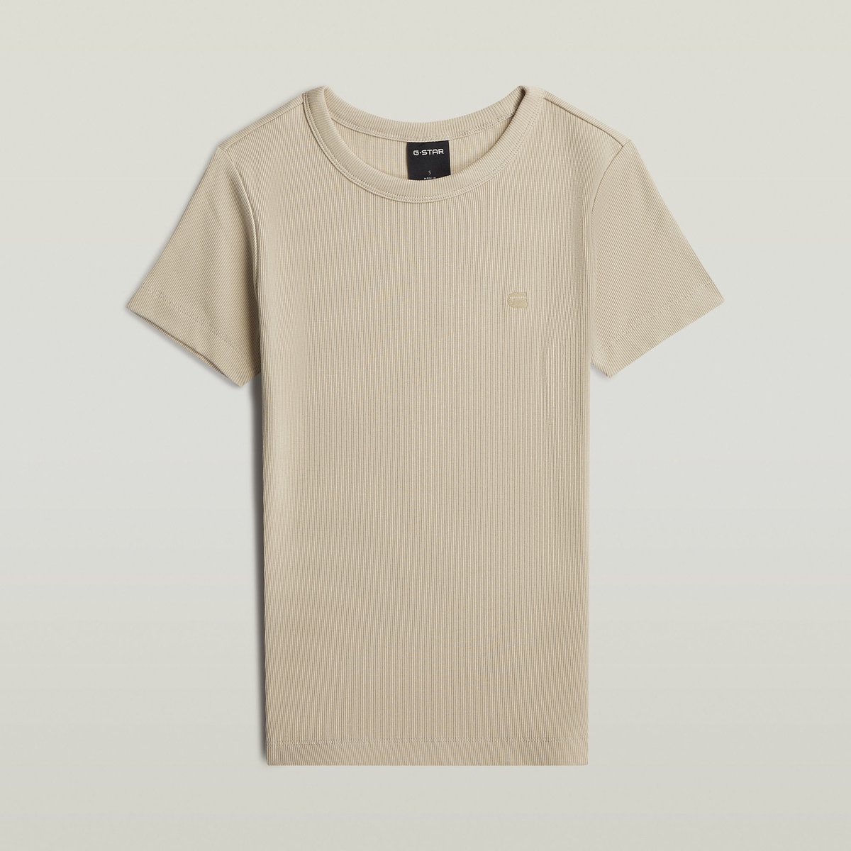 G-Star Slim rib t wmn Dames Tops Dk Brick