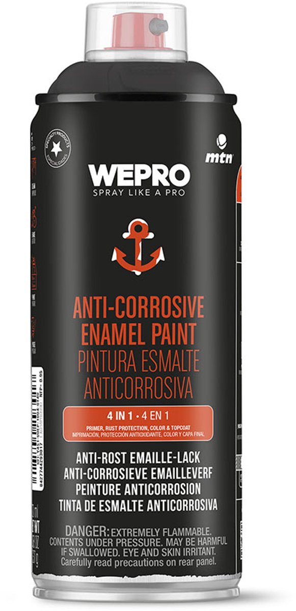 Spuitbus Anti-Roest Ral 7016 Antraciet Grijs MTN WEPRO A400ML