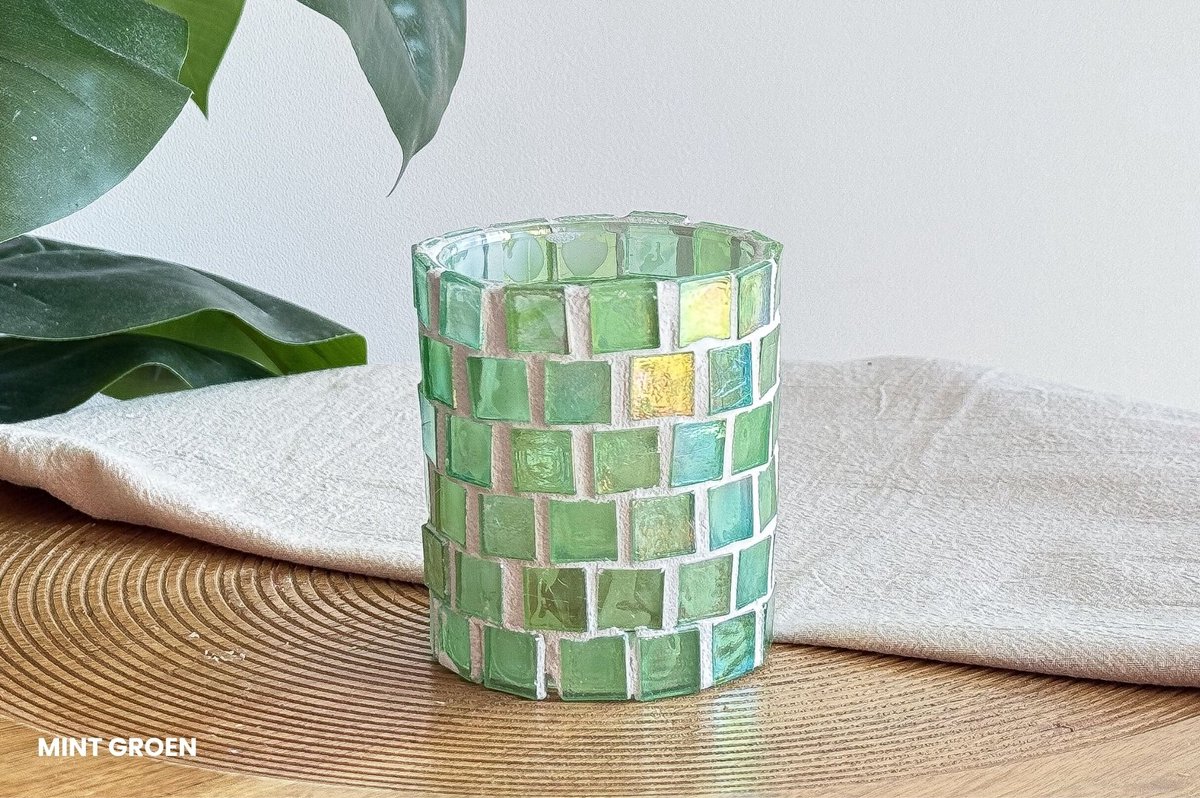 DIY Pakket Waxinelichthouders met Glasmozaiek meloen