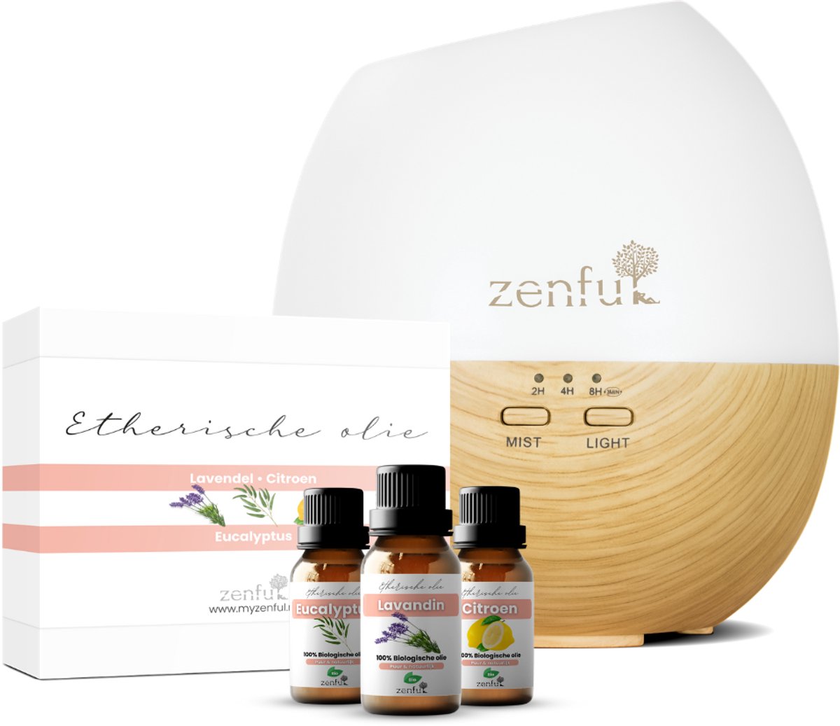 Aromatherapie set - Cadeau - Aroma diffuser - Etherische olie set - Essentiele olie - Luchtbevochtiger - Geurverspreider