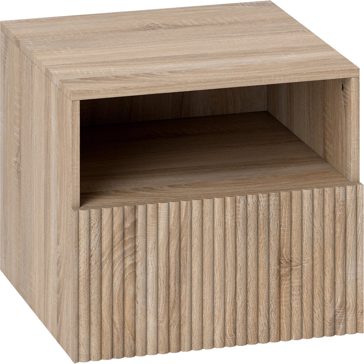 Homcom Nightstand-Spaanplaat, MDF-40L x 39,5B x 35H cm-Natuurhout
