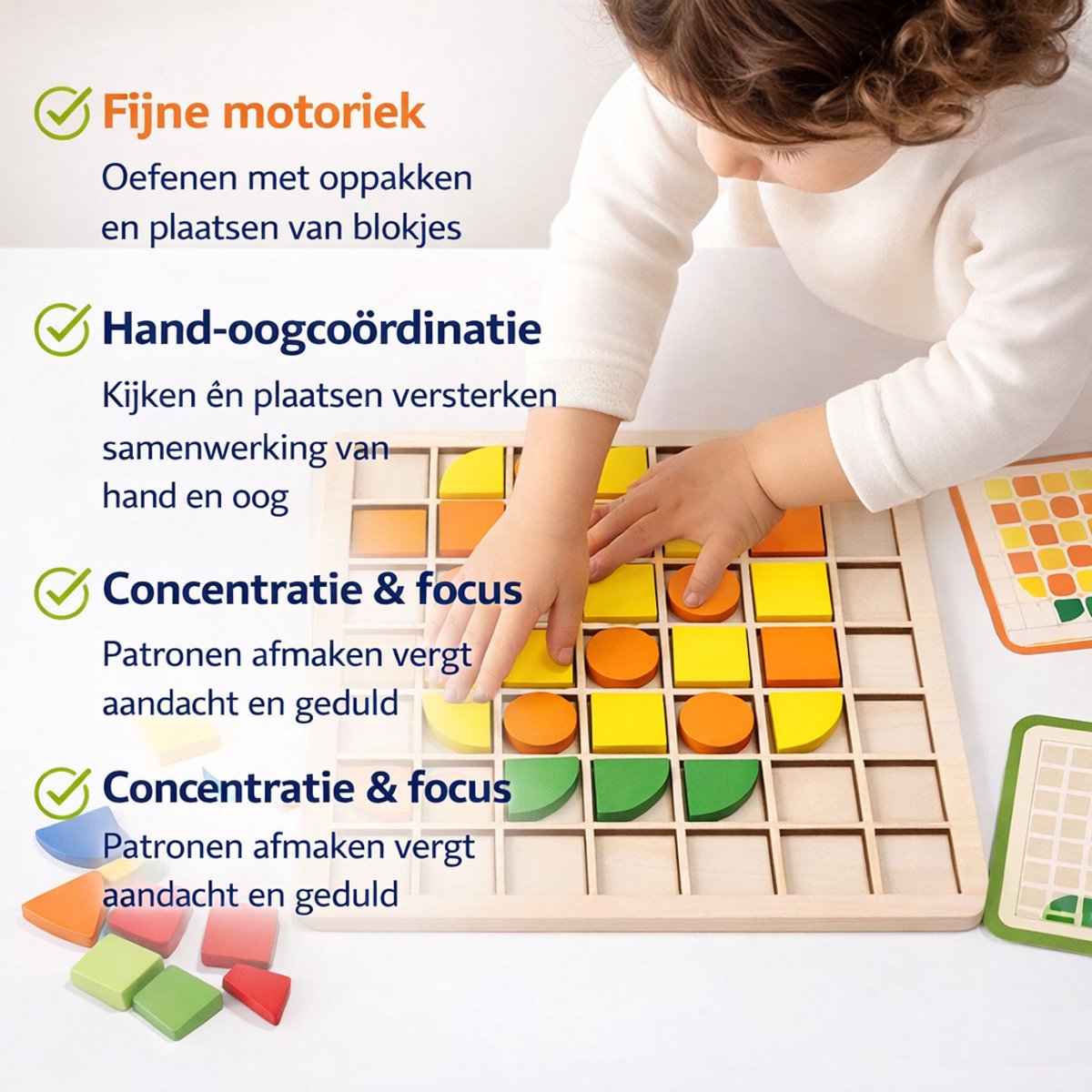 Houten Mozaïek Puzzel 120 Stuks - Montessori Speelgoed - Educatief Speelgoed - Vanaf 3 Jaar – 120 Stuks – Motoriek & Creativiteit - Inclusief Voorbeeldkaarten - Cadeau Tip — afbeelding 7