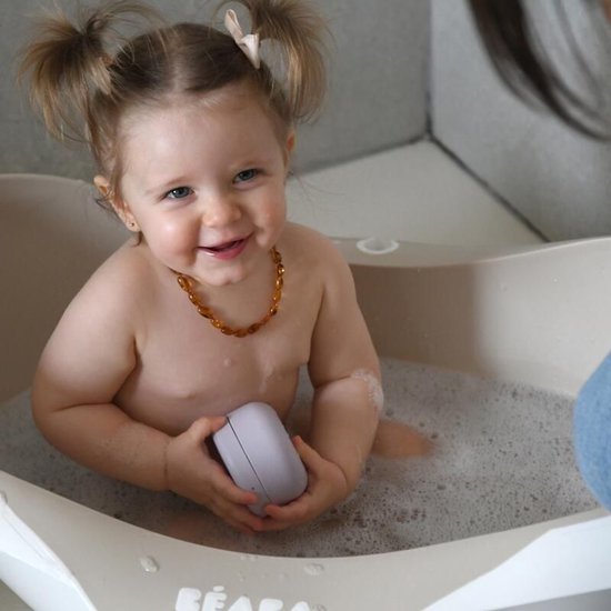 Béaba Camele'O Bad - Compact 29L Babybad met Afvoerplug - Ergonomisch & Antislip Bad - Met Douchekop Steun - Vanaf 0 Maanden - Gemaakt in Frankrijk - Wit — afbeelding 3