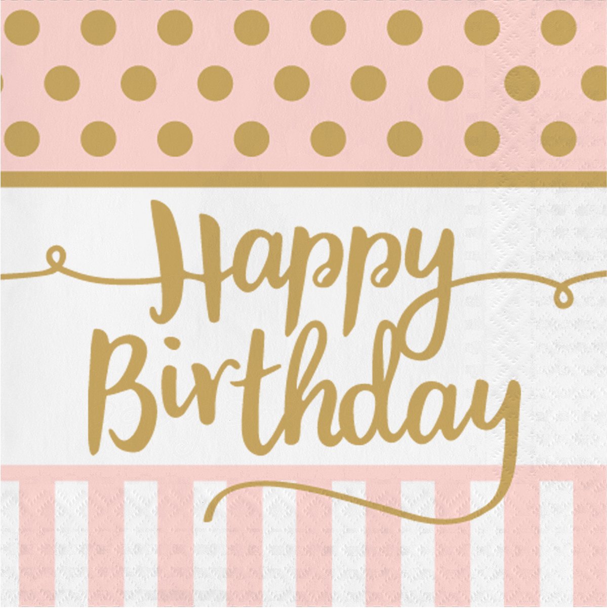 Servetten pink chic HBD (33x33cm, 20st)