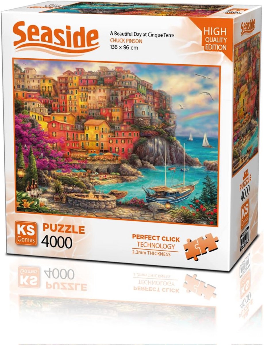 Uitdagende Legpuzzel 4000 stukjes - Prachtig Dagje Cinque Terre