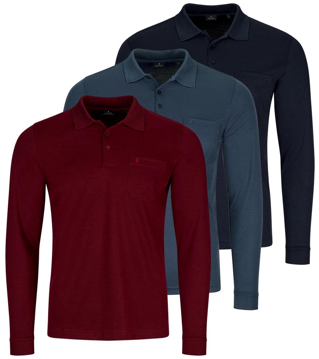 RAGMAN Heren poloshirt 3 pack Basic