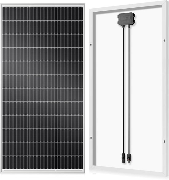 Monokristallijn Zonnepaneel - PV Module - Energie Opwekken - Hoge Efficiëntie 24.3% - 200 Watt - Wit