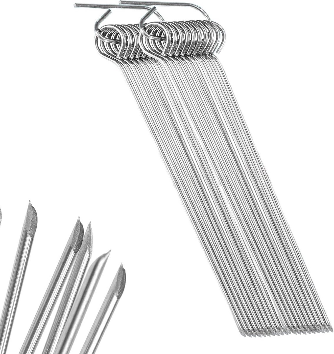 100 Herbruikbare RVS Grillspiesen voor Kebab en Barbecue (15 cm)
