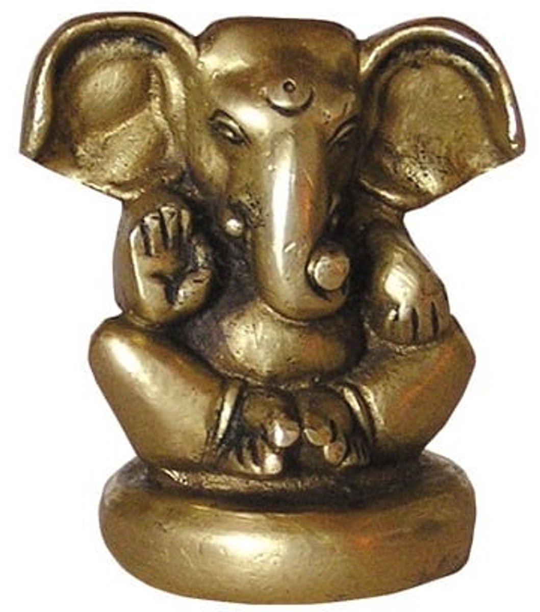 Ganesha messing zittend 6 cm