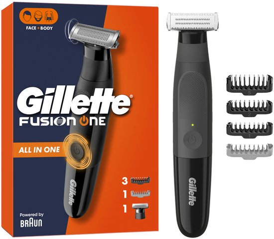 Gillette Fusion One Hybrid Baardtrimmer en Scheerapparaat - Voor Gezicht en Lichaam