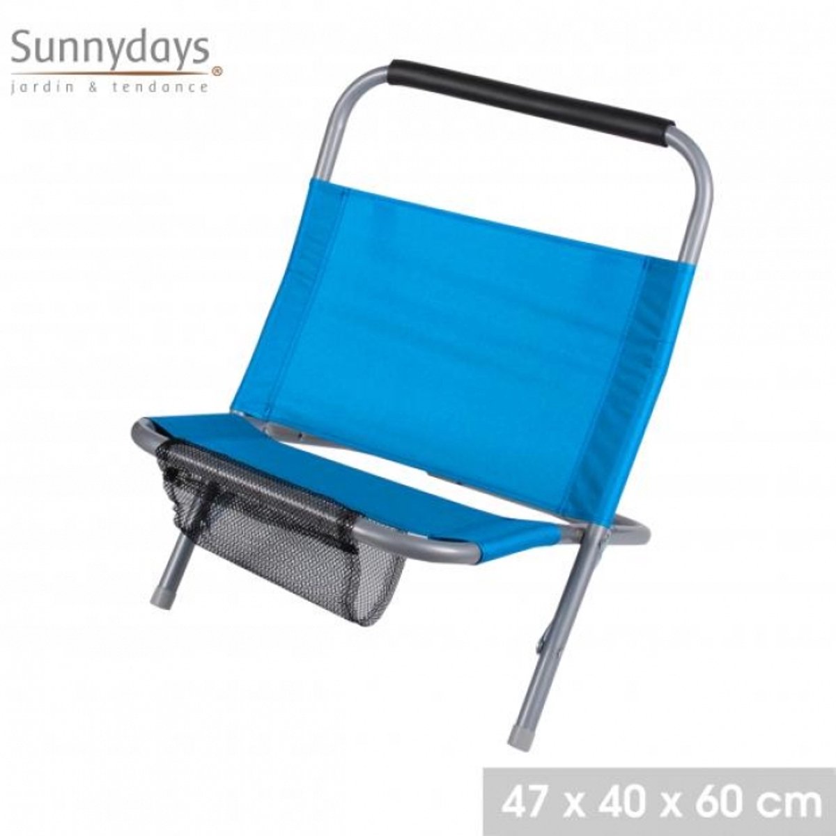 “LE DELANO” Rugsteun voor op het strand Turquoise 48×40×H60 cm