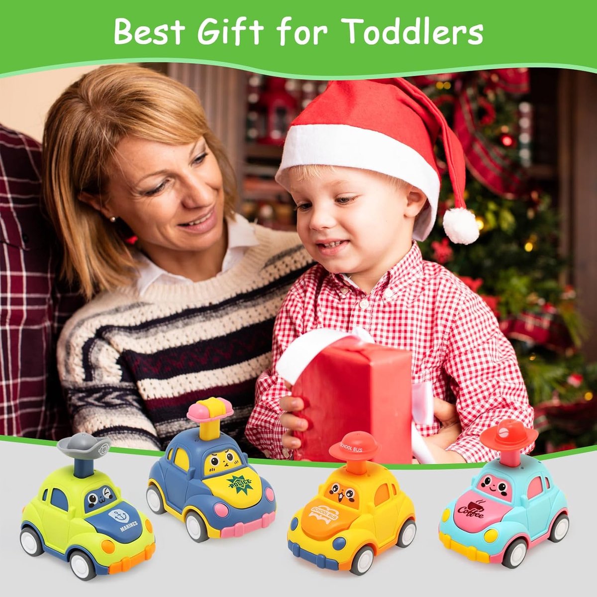 4 Stuks Press & Go Speelgoedautos voor Kinderen 1-3 Jaar - Educatieve Voertuigen Set - Veilig Baby Speelgoed - Cadeau voor Jongens en Meisjes 12-36 Maanden — afbeelding 7