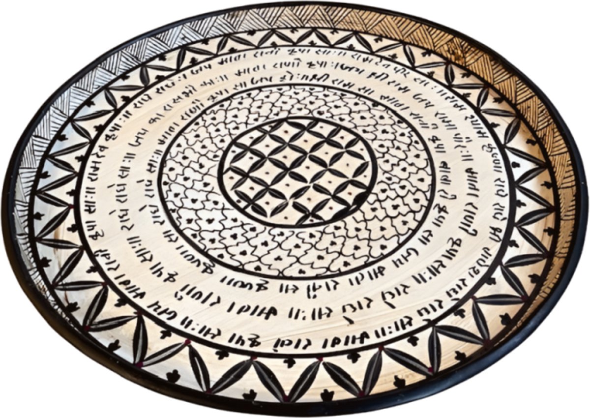 Round tray painted D50cm