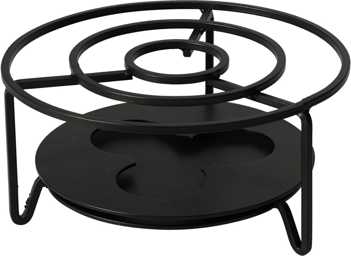 Theewarmer Metaal Zwart - Theepot Warmer - Warmhoudschaal - Theelichthouder - Warmhouder - Thee Warmhoudplaat