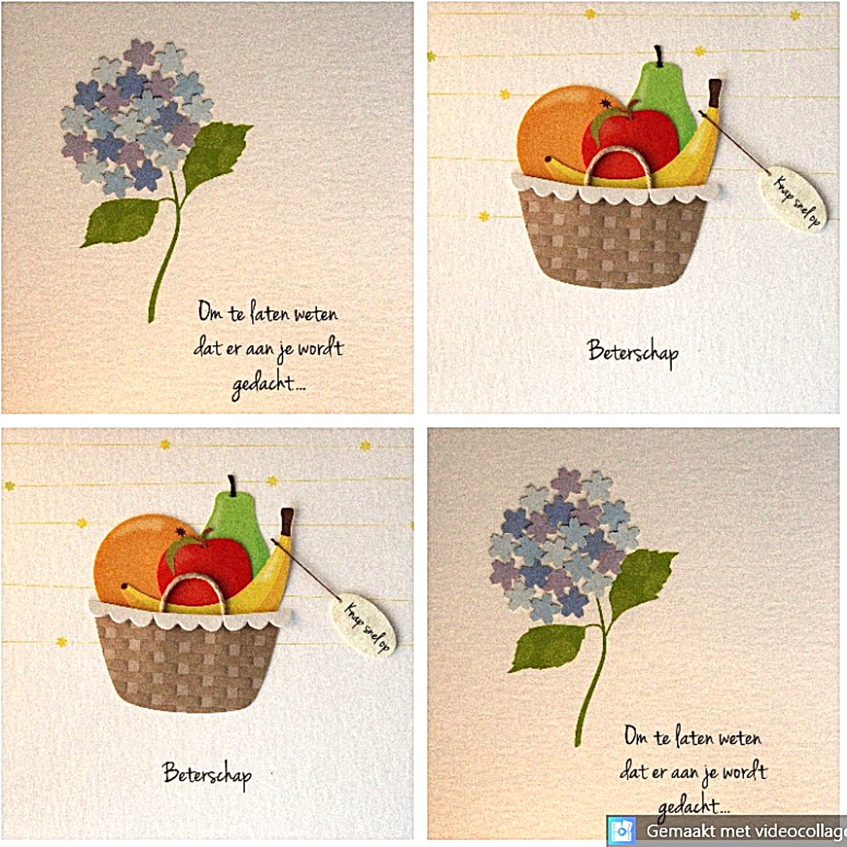 4 Luxe Wenskaarten Paperclip Paperwork Beterschap Sterkte - Kaart - Beterschapskaart - Wenskaart Set - 2 Motieven - Greeting Card - Grusskarte - Carte De Vœux - Dubbele Kaart - Rechthoek - Met Envelop - 15x12cm - Gratis Verzonden