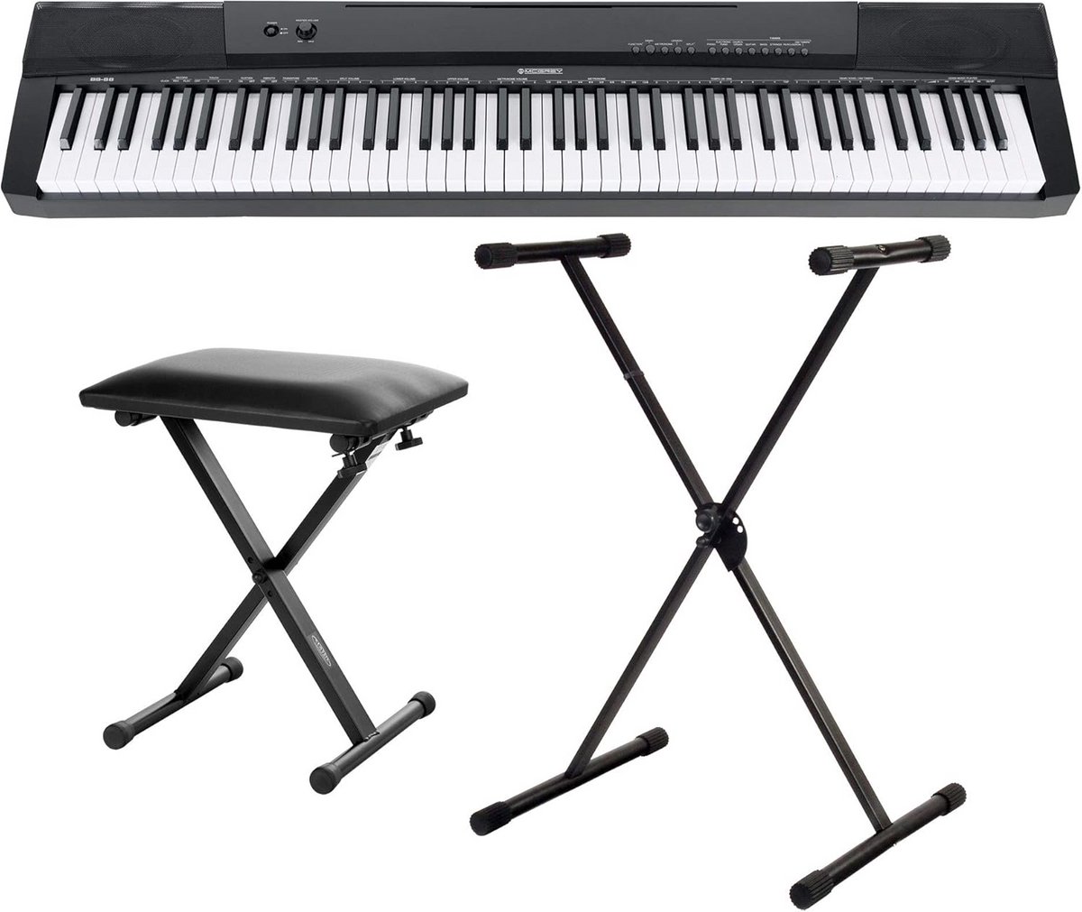 88 Toetsen Stagepiano Look Keyboard Set Inclusief Standaard en Bank