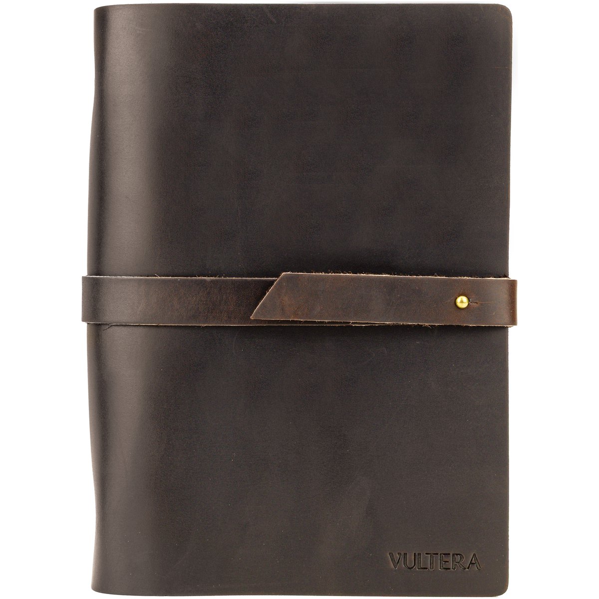 Vultera MARCO- Notitieboek - A5 - Leer - Gelinieerd - Hervulbaar - Dark Coffee