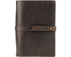 Vultera MARCO- Notitieboek - A5 - Leer - Gelinieerd - Hervulbaar - Dark Coffee