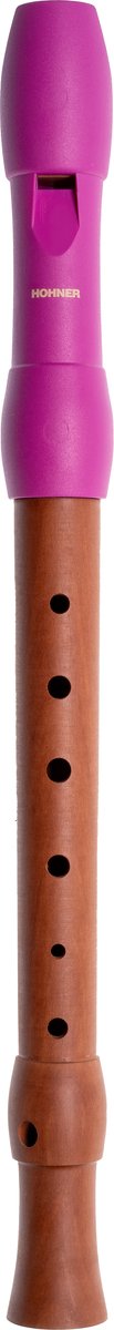 HOHNER blokfluit, Alegra Line, roze, Duitse vingerzetting, tweedelig.