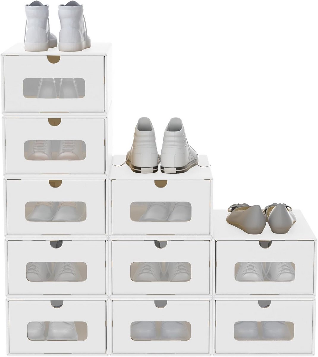 Stapelbare Schoenendozen met Kijkvenster - Opbergdozen voor Schoenencollectie