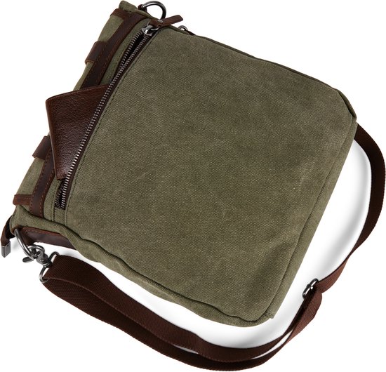 Sac à bandoulière Sergio vert et marron