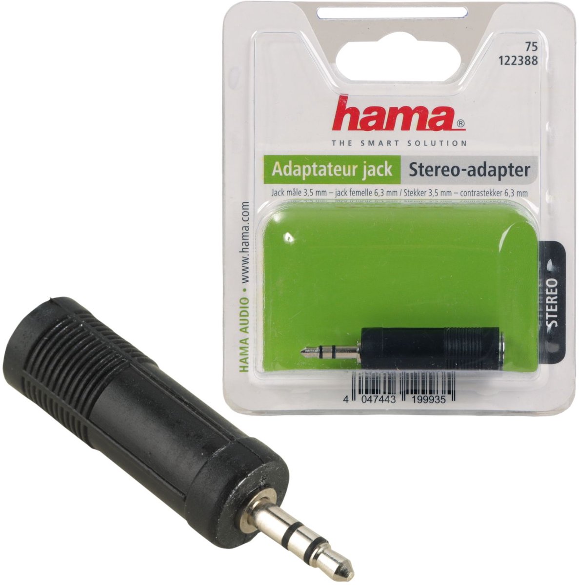 Hama Audio hoofdtelefoon-adapter 6,3mm bus koppeling naar 3,5mm jack jack-stekker