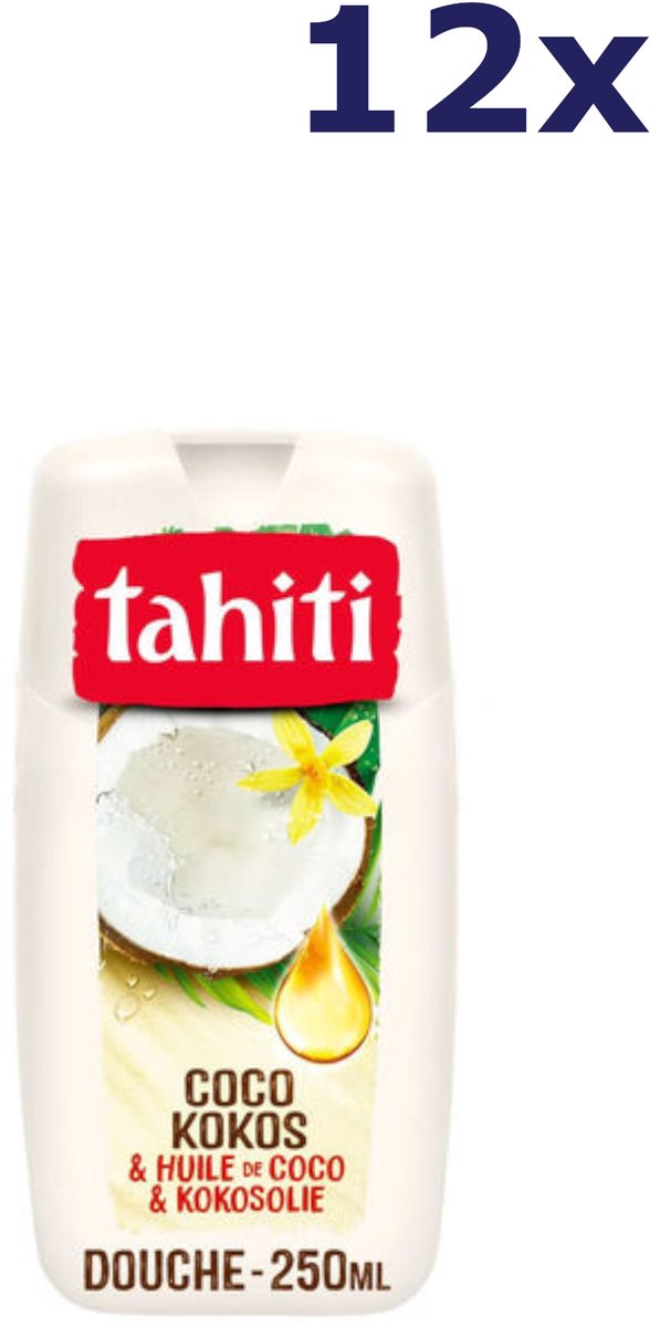 12x Tahiti Douchegel - 250ml - kokos & kokosolie