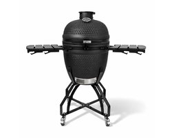 Patton Premium Large 21" Kamado met Onderstel en Zijtafels - Rooster Ø47 cm - Matzwart