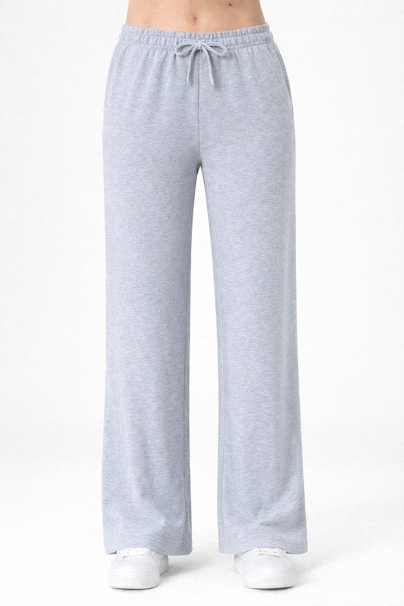 Smith & Solo joggingbroek dames - sportbroek katoen - trainingsbroek volwassenen huisbroek - grijs - XL