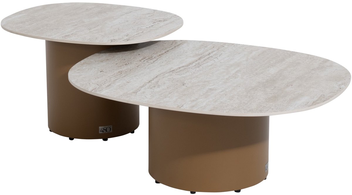 Sofie lounge tuintafels set van 2 keramisch blad amber 4 Seasons Outdoor