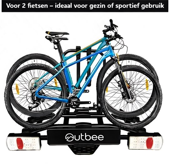 Outbee Fietsendrager - Fietsendrager electrische fietsen 2 - Fietsendrager trekhaak - Met Kentekenplaathouder - Zwart van Outbee — afbeelding 5