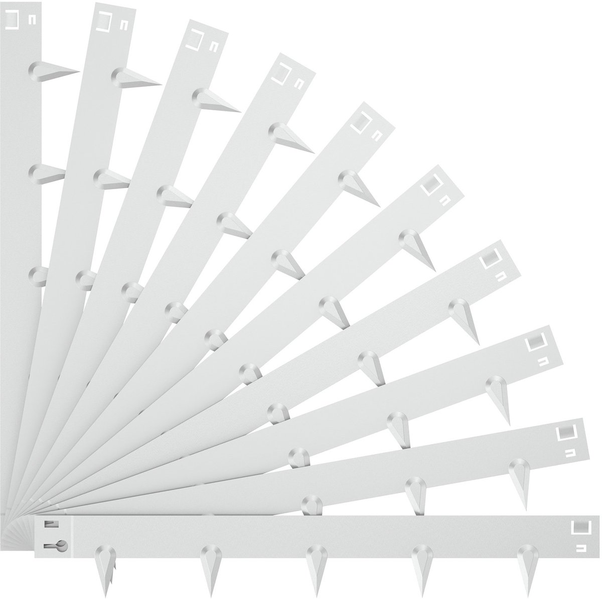 106x16cm Gegalvaniseerde Gazonrand met Weerbestendige Poedercoating, Zilver Metalen Palissades, 10 Stuks Modulaire gazonrand [totale lengte 10,6m], Tuinborders voor Tuin, Maairand en Hekken, NAIZY