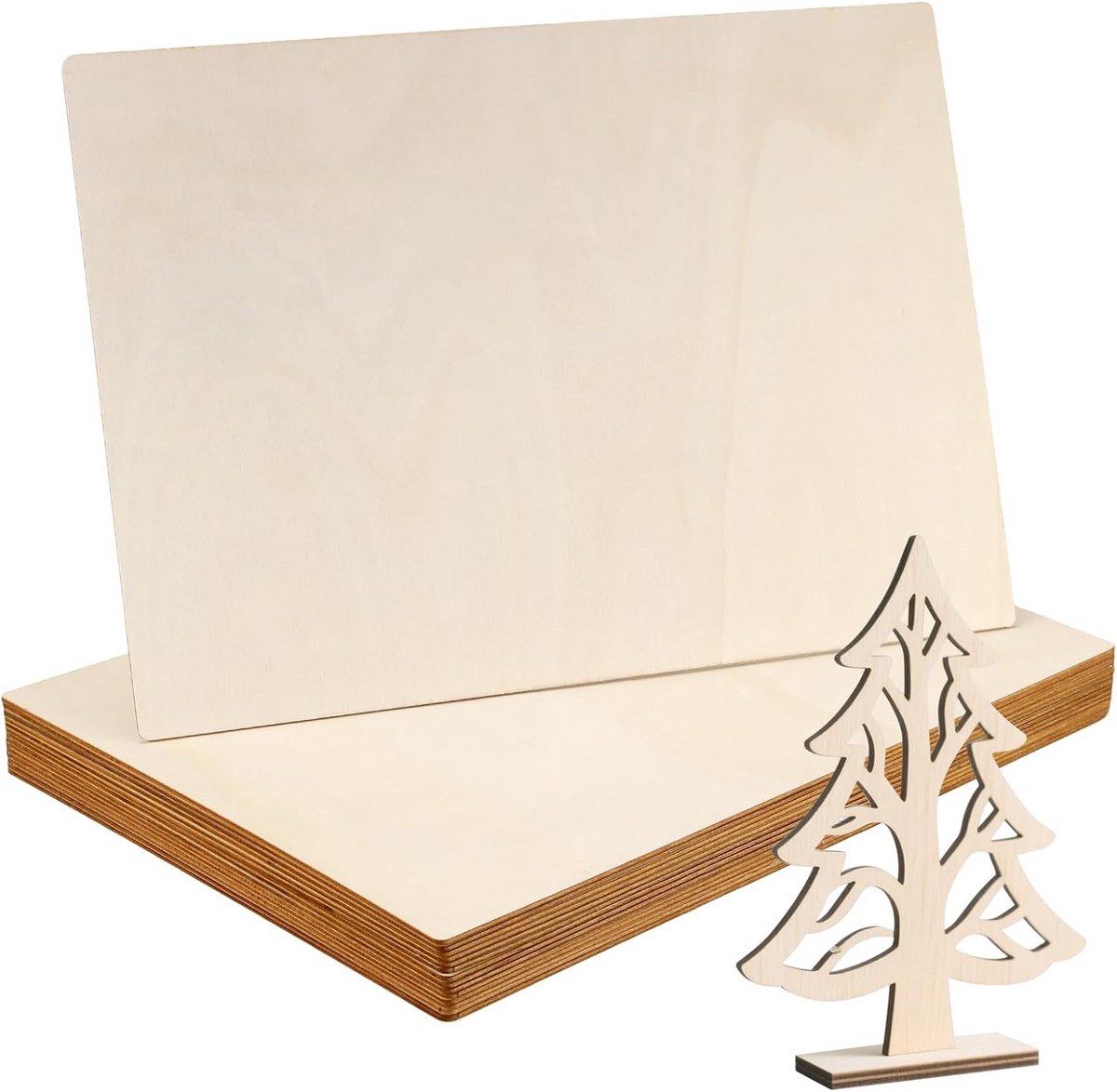 15x Multiplex Houtplaten, Onbehandeld Multiplex Paneel 42x30x0.3 cm voor Knutselen en Modellenbouw