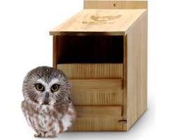 Houten Uilennestkast – Veilige Schuilplaats voor Bosuil, Dwerguil & Oeraluil | Natuurlijke Ongediertebestrijding