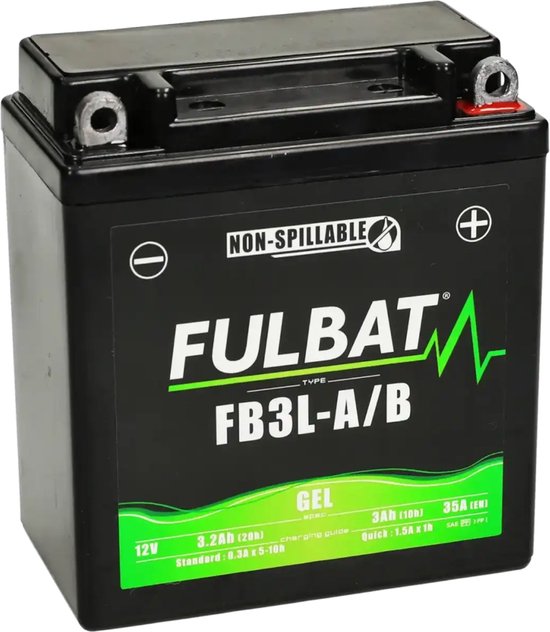 Fulbat Accu Fulbat YB3L-A/B Gel 12V 3.2Ah onderhoudsvrij