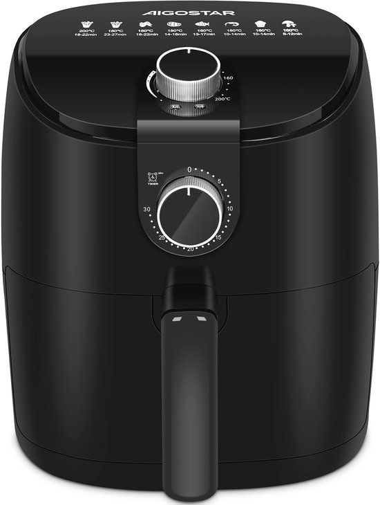 Aigostar Airfryer met Dubbele Lade 4L - 1500W Zwart - €36,99