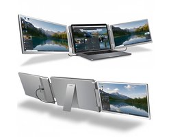 Triple Portable Monitor Flip 14" - IPS Tri screen voor Laptops tot 15.6" - Draagbare monitor - Plug & Play - Inclusief draagtas