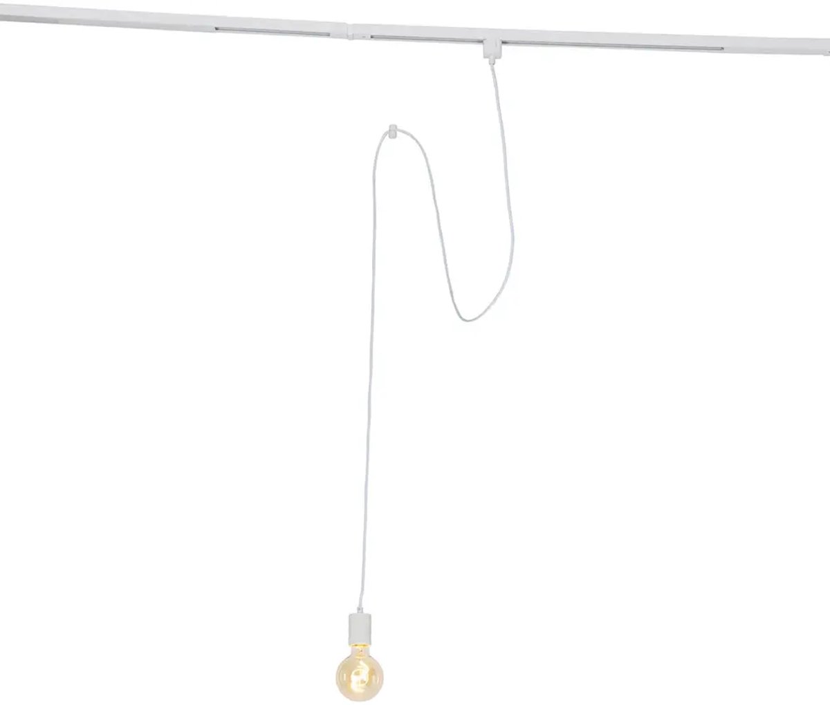 Qub 1-Fase Hanglamp Adapterset – Wit – E27 Fitting – voor QUB Railverlichting