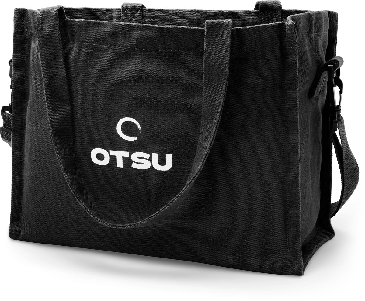 Otsu - Medium zwarte katoenen tote bag