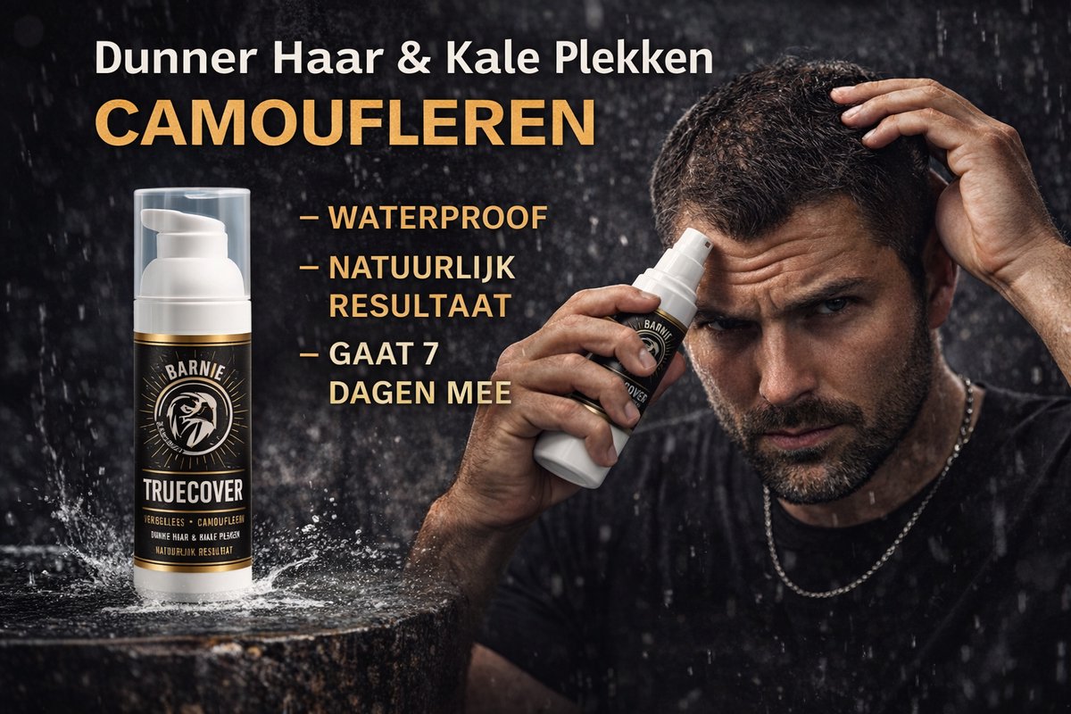 Barnie Cosmetics® Truecover - Lichter Bruin/Ginger - Haar Concealer Spray – Dunner Haar & Kale Plekken Camoufleren – Waterproof – Natuurlijk Resultaat