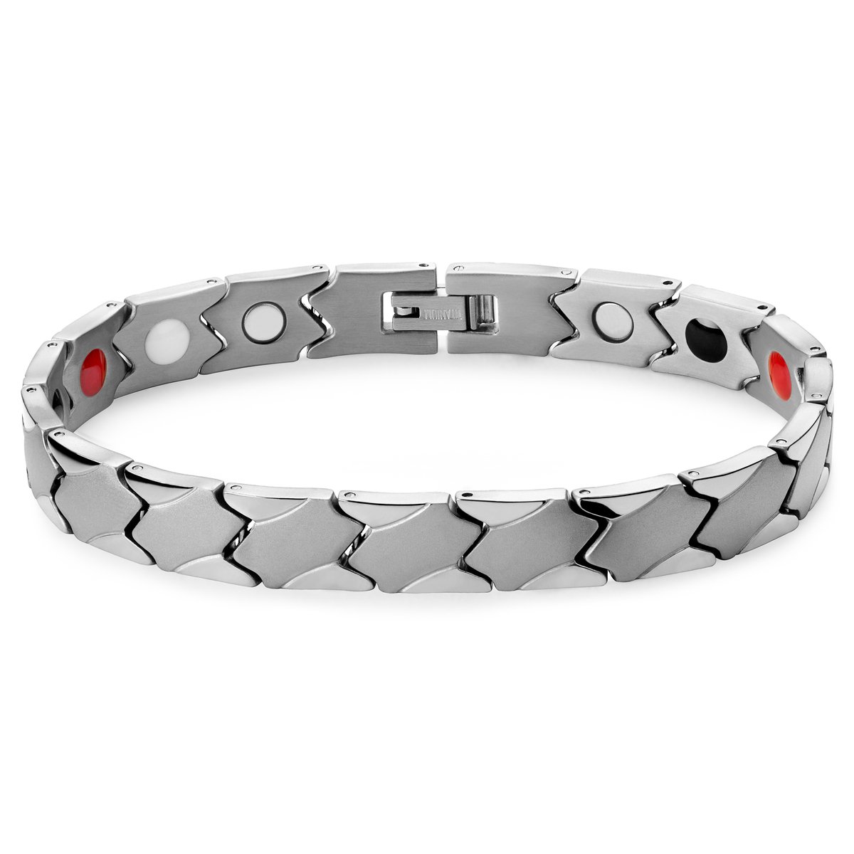Zilverkleurige Asymmetrische Magnetische Titanium Armband