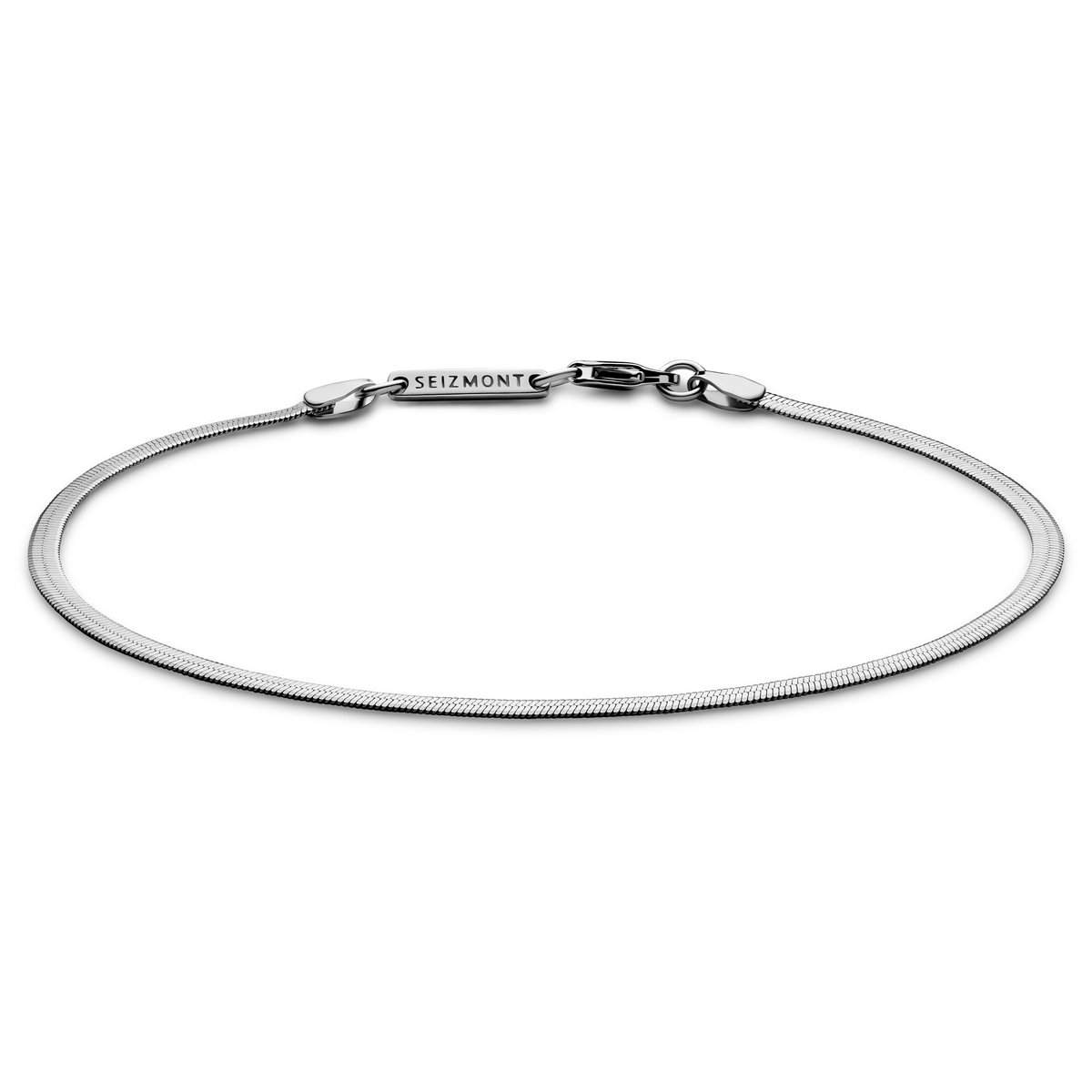 Argentia | 925s | 2 mm Gerhodineerde Sterling Zilveren Armband met Visgraatschakels